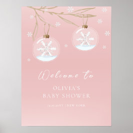 Sweet Winter Snowflake Babydusche Begrüßungszeiche Poster