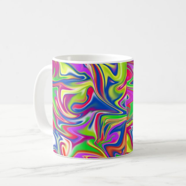 "Sweet Wirbel: The Bubblegum Marble Delight" Tasse (Vorderseite Links)