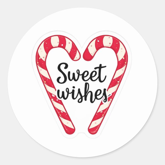 Sweet Wishes Christmas Sticker | Candy Cane Heart  (Vorderseite)