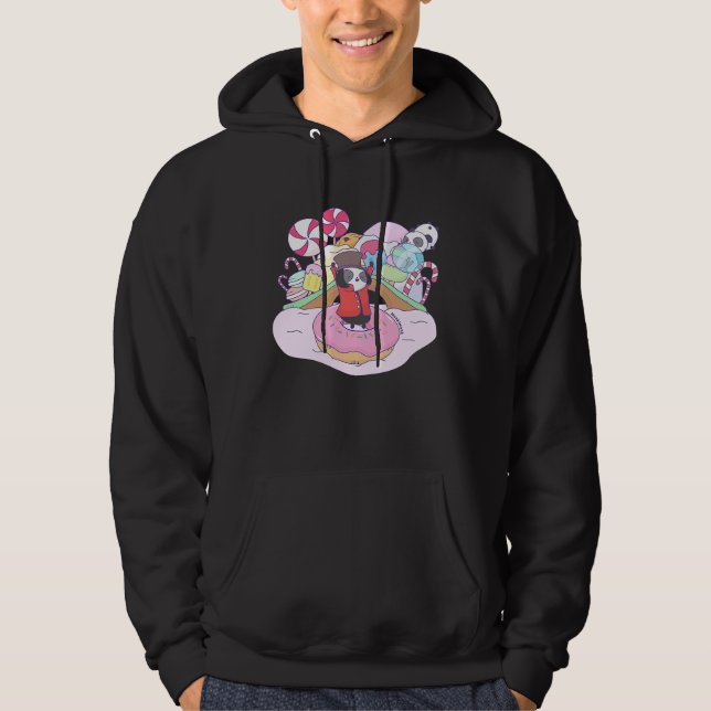 Sweet wizard panda in candy country chocolate fact hoodie (Vorderseite)