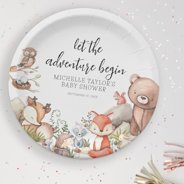 Sweet Woodland Animal Baby Dusche Papier Teller (Von Creator hochgeladen)