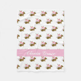 Sweet Woodland Animal Pink Wildblumen Kinderzimmer Fleecedecke