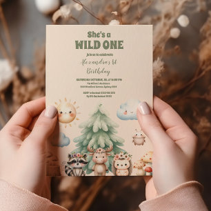 Sweet Woodland Animals 1. Geburtstag Einladung