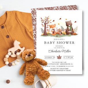 Sweet Woodland Animals Baby Dusche Einladung