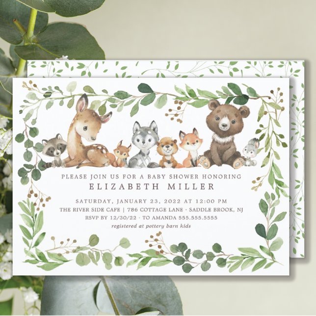 Sweet Woodland Animals Kinderdusche Einladung (Von Creator hochgeladen)