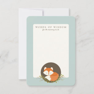 Sweet Woodland Fox Baby Shower Beilage Karte