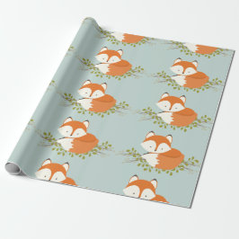 Sweet Woodland Fox Baby Wrapping Paper Geschenkpapier