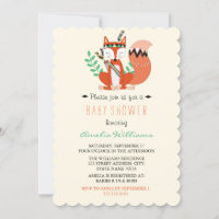 Sweet Woodland Fox Kinderdusche Einladung