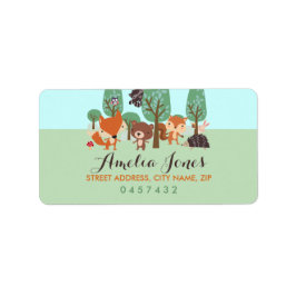 Sweet Woodland Friends Baby Shower Address Labels Adressaufkleber