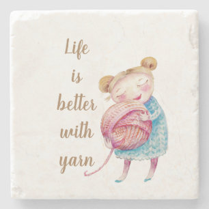 Sweet Yarn Lover Acrylic Steinuntersetzer