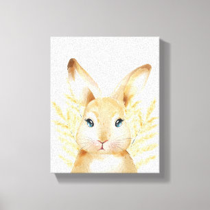 Sweet Yellow Bunny Woodland Kinderzimmer Zimmerdek Leinwanddruck