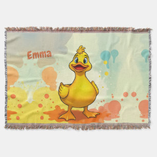 Sweet Yellow Duck Throw Blanket - Personalisierter Decke
