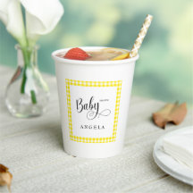 Sweet Yellow Gingham Baby Dusche