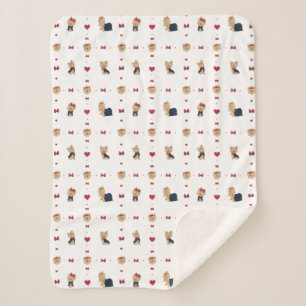 Sweet Yorkies Bows and Hearts - White - Sherpadecke