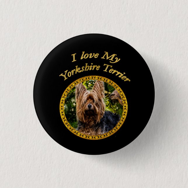 Sweet Yorkshire Terrier Button (Vorderseite)