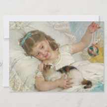 Sweet Young Girl Playing with your Pet Cat (Munier