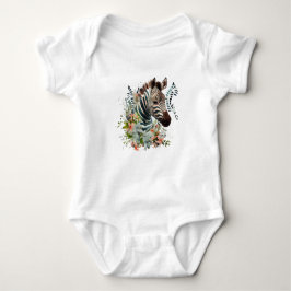Sweet Zebra mit vielen Blume Baby Strampler