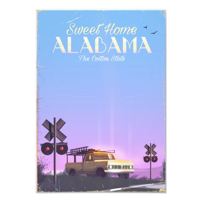 "Sweet Zuhause" Alabama Reiseplakat Fotodruck (Vorne)