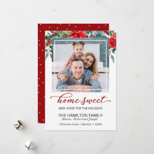 Sweet Zuhause Christmas Moving Announcement Foto Feiertagskarte