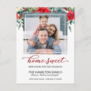 Sweet Zuhause Christmas Moving Announcement Foto Feiertagspostkarte
