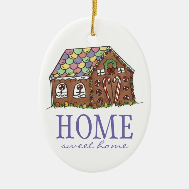 Sweet Zuhause Housewärming Geschenk Lebkuchen Haus Keramik Ornament (Vorne)
