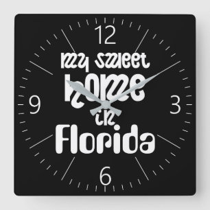 Sweet Zuhause Quadratische Wanduhr