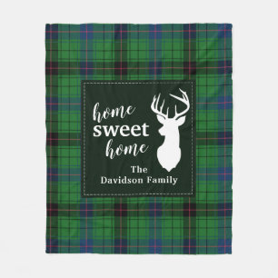 Sweet Zuhause Tartan Clan Davidson Personalisiert  Fleecedecke