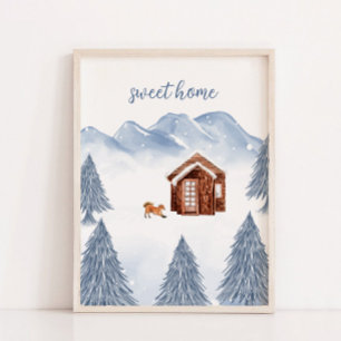 Sweet Zuhause Winter Mountain Kinderzimmer Wanddek Poster