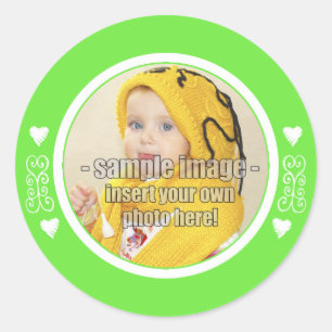 SweetBabyCarrots Whimsical Green Frame Runder Aufkleber
