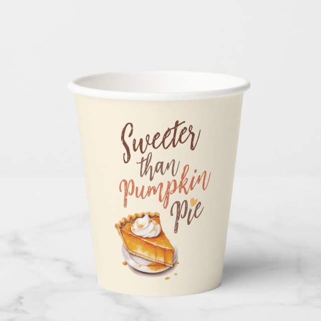 Sweeter als Pumpkin Pie - Fall Pumpkin Gewürzkuche Pappbecher (Vorderseite)
