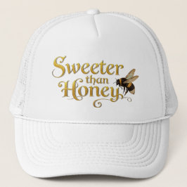 Sweeter Than Honey | Golden Vintage Bee Art Lover Truckerkappe