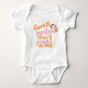 Sweeter Than Pumpkin Pie 1. Erntedank Foto Baby Strampler