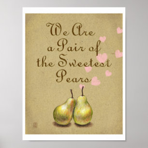 Sweetest Birnen Illustration Print - Lettersize Poster