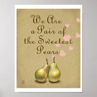 Sweetest Birnen Illustration Print - Lettersize Poster