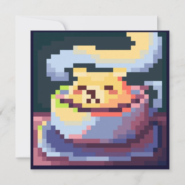 Sweetest Coffee card pixelart, Pixel Art  Karte (Vorderseite)