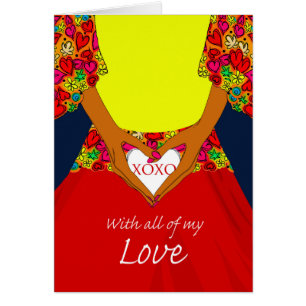 Sweetest Day, Women Holding Heart with XOXO