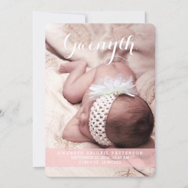 Sweetest Dream Two Foto Moderne Geburtsankündigung Ankündigung (Vorderseite)