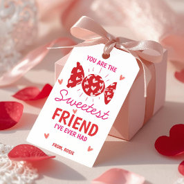 Sweetest Friend Valentine Gift Tag Candy Theme Geschenkanhänger