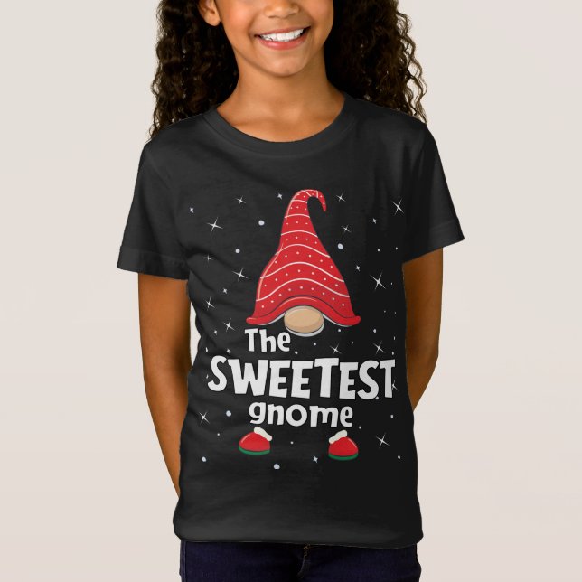 Sweetest Gnome Familie passt Weihnachten Funny Paj T-Shirt (Vorderseite)