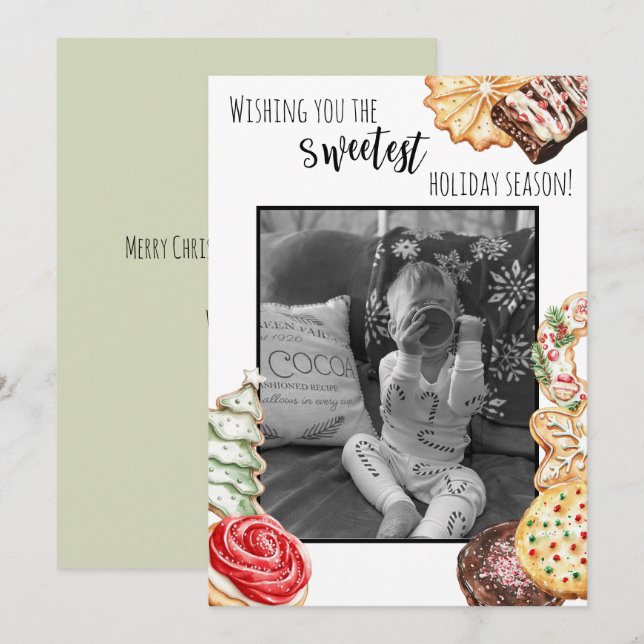 Sweetest Holidays Flat Holiday Card Feiertagskarte (Vorne/Hinten)