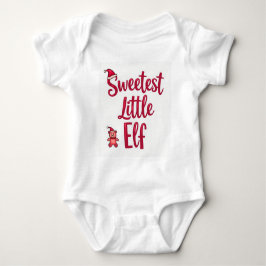 Sweetest Little Elf Christmas Shirt: Baby Strampler