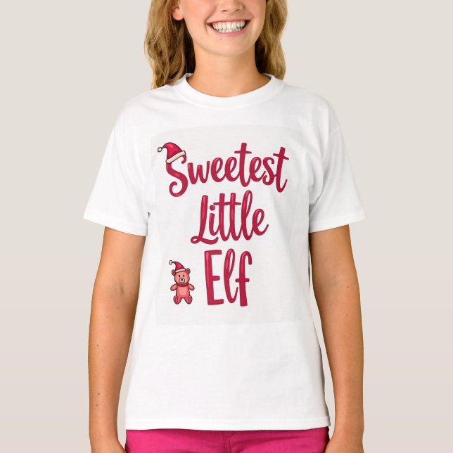 Sweetest Little Elf Christmas Shirt: T-Shirt (Vorderseite)
