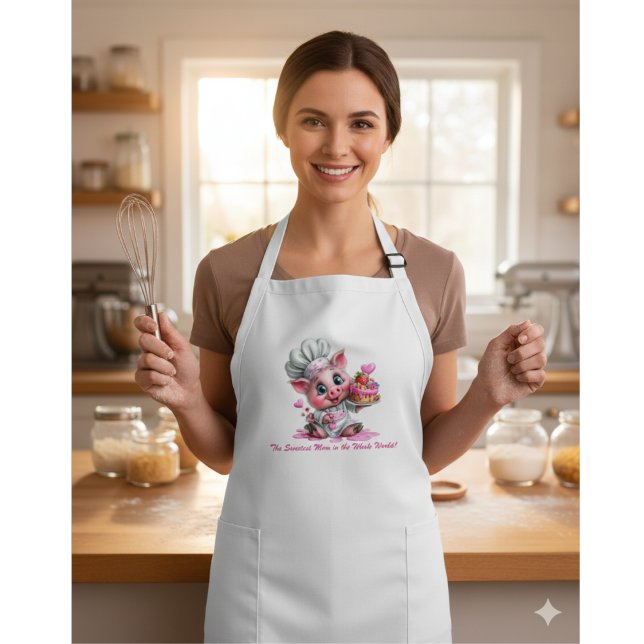 Sweetest Mom Pig Chef Custom Apron Lange Schürze (Von Creator hochgeladen)