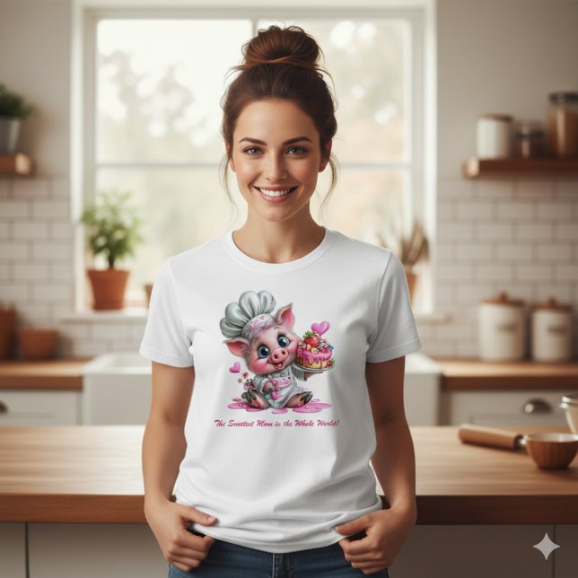 Sweetest Mom Pig Chef Women's T-Shirt (Von Creator hochgeladen)