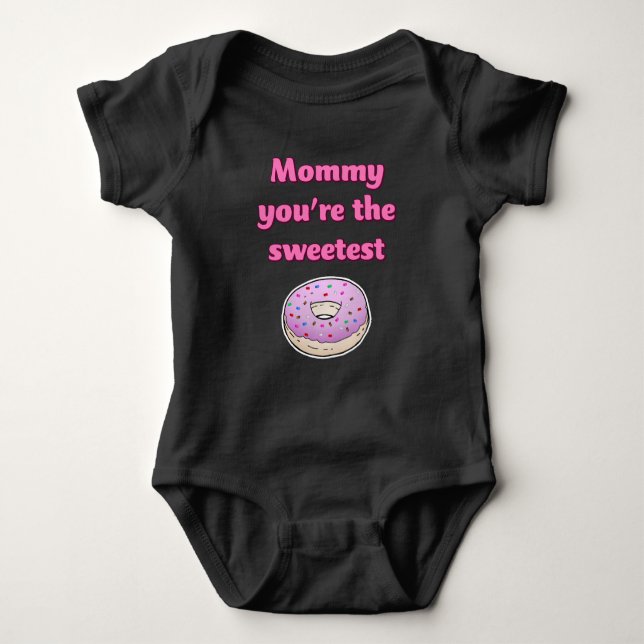 Sweetest Pink Donut Baby Strampler (Vorderseite)