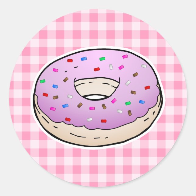 Sweetest Pink Donut Runder Aufkleber (Vorderseite)