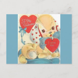 Sweetest Vintag Valentine Puppy Feiertagspostkarte