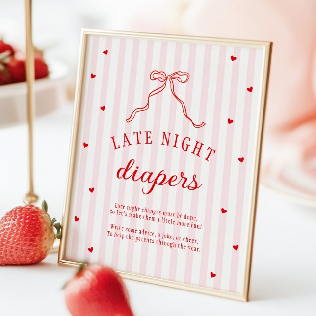 Sweetheart Baby Shower Late Night Diapers Poster (Von Creator hochgeladen)