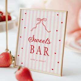 Sweetheart Baby Shower Sweets Sign Poster
