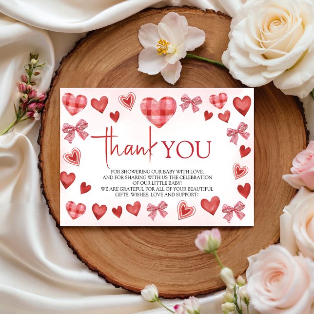 Sweetheart Baby Shower Thank You Card Begleitkarte (Von Creator hochgeladen)